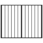vidaXL Psia brána 4 pcs Čierny 100 x 80 cm Pozinkovaná oceľ – Obrázok 5