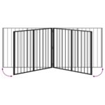 vidaXL Psia brána 4 pcs Čierny 100 x 80 cm Pozinkovaná oceľ – Obrázok 8