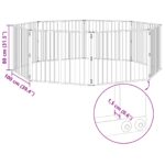 vidaXL Psia brána 8 pcs Čierny 100 x 80 cm Pozinkovaná oceľ – Obrázok 10