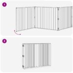 vidaXL Psia brána 8 pcs Čierny 100 x 80 cm Pozinkovaná oceľ – Obrázok 7