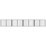 vidaXL Psia brána 4 pcs Čierny 100 x 60 cm Pozinkovaná oceľ – Obrázok 2