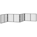 vidaXL Psia brána 4 pcs Čierny 100 x 60 cm Pozinkovaná oceľ – Obrázok 4