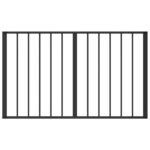 vidaXL Psia brána 4 pcs Čierny 100 x 60 cm Pozinkovaná oceľ – Obrázok 5