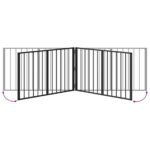 vidaXL Psia brána 4 pcs Čierny 100 x 60 cm Pozinkovaná oceľ – Obrázok 8