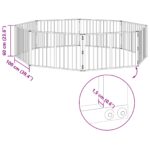 vidaXL Psia brána 8 pcs Čierny 100 x 60 cm Pozinkovaná oceľ – Obrázok 10