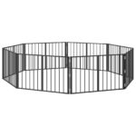 vidaXL Psia brána 8 pcs Čierny 100 x 60 cm Pozinkovaná oceľ – Obrázok 2