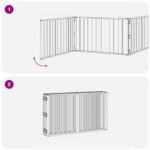 vidaXL Psia brána 8 pcs Čierny 100 x 60 cm Pozinkovaná oceľ – Obrázok 7