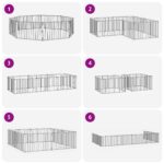 vidaXL Psia brána 8 pcs Čierny 100 x 60 cm Pozinkovaná oceľ – Obrázok 8