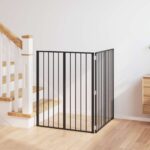 vidaXL Psia brána 2 pcs Čierny 80 x 100 cm Pozinkovaná oceľ
