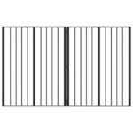 vidaXL Psia brána 2 pcs Čierny 80 x 100 cm Pozinkovaná oceľ – Obrázok 2