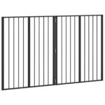 vidaXL Psia brána 2 pcs Čierny 80 x 100 cm Pozinkovaná oceľ – Obrázok 4