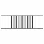 vidaXL Psia brána 4 pcs Čierny 80 x 100 cm Pozinkovaná oceľ – Obrázok 2