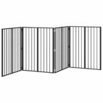 vidaXL Psia brána 4 pcs Čierny 80 x 100 cm Pozinkovaná oceľ – Obrázok 4