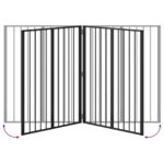 vidaXL Psia brána 4 pcs Čierny 80 x 100 cm Pozinkovaná oceľ – Obrázok 8
