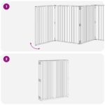 vidaXL Psia brána 8 pcs Čierny 80 x 100 cm Pozinkovaná oceľ – Obrázok 7
