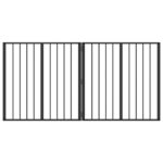 vidaXL Psia brána 2 pcs Čierny 80 x 80 cm Pozinkovaná oceľ – Obrázok 2