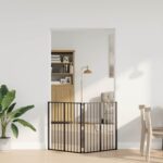vidaXL Psia brána 2 pcs Čierny 80 x 80 cm Pozinkovaná oceľ – Obrázok 3