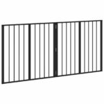 vidaXL Psia brána 2 pcs Čierny 80 x 80 cm Pozinkovaná oceľ – Obrázok 4