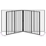vidaXL Psia brána 2 pcs Čierny 80 x 80 cm Pozinkovaná oceľ – Obrázok 8
