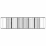 vidaXL Psia brána 4 pcs Čierny 80 x 80 cm Pozinkovaná oceľ – Obrázok 2