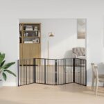 vidaXL Psia brána 4 pcs Čierny 80 x 80 cm Pozinkovaná oceľ – Obrázok 3