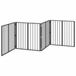 vidaXL Psia brána 4 pcs Čierny 80 x 80 cm Pozinkovaná oceľ – Obrázok 4