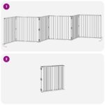 vidaXL Psia brána 6 pcs Čierny 80 x 80 cm Pozinkovaná oceľ – Obrázok 8