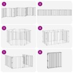 vidaXL Psia brána 6 pcs Čierny 80 x 80 cm Pozinkovaná oceľ – Obrázok 9