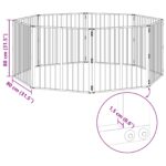 vidaXL Psia brána 8 pcs Čierny 80 x 80 cm Pozinkovaná oceľ – Obrázok 10