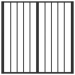 vidaXL Psia brána 8 pcs Čierny 80 x 80 cm Pozinkovaná oceľ – Obrázok 4
