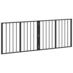 vidaXL Psia brána 2 pcs Čierny 80 x 60 cm Pozinkovaná oceľ – Obrázok 4
