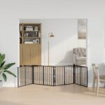 vidaXL Psia brána 4 pcs Čierny 80 x 60 cm Pozinkovaná oceľ – Obrázok 3
