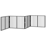 vidaXL Psia brána 4 pcs Čierny 80 x 60 cm Pozinkovaná oceľ – Obrázok 4