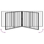 vidaXL Psia brána 4 pcs Čierny 80 x 60 cm Pozinkovaná oceľ – Obrázok 8