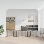 vidaXL Psia brána 6 pcs Čierny 80 x 60 cm Pozinkovaná oceľ – Obrázok 3