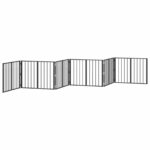 vidaXL Psia brána 6 pcs Čierny 80 x 60 cm Pozinkovaná oceľ – Obrázok 4
