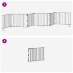 vidaXL Psia brána 6 pcs Čierny 80 x 60 cm Pozinkovaná oceľ – Obrázok 8