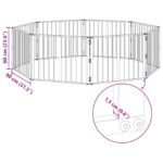 vidaXL Psia brána 8 pcs Čierny 80 x 60 cm Pozinkovaná oceľ – Obrázok 10
