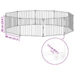 vidaXL Psia brána 10 pcs Čierny 80 x 60 cm Pozinkovaná oceľ – Obrázok 10