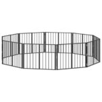 vidaXL Psia brána 10 pcs Čierny 80 x 60 cm Pozinkovaná oceľ – Obrázok 2
