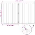 vidaXL Psia brána 2 pcs Čierny 60 x 80 cm Pozinkovaná oceľ – Obrázok 10