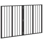 vidaXL Psia brána 2 pcs Čierny 60 x 80 cm Pozinkovaná oceľ – Obrázok 4