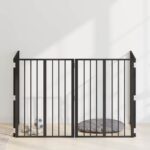 vidaXL Psia brána 4 pcs Čierny 60 x 80 cm Pozinkovaná oceľ