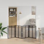 vidaXL Psia brána 4 pcs Čierny 60 x 80 cm Pozinkovaná oceľ – Obrázok 3