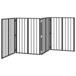 vidaXL Psia brána 4 pcs Čierny 60 x 80 cm Pozinkovaná oceľ – Obrázok 4