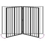 vidaXL Psia brána 4 pcs Čierny 60 x 80 cm Pozinkovaná oceľ – Obrázok 8