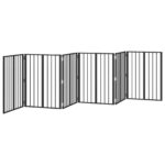 vidaXL Psia brána 6 pcs Čierny 60 x 80 cm Pozinkovaná oceľ – Obrázok 4