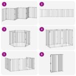 vidaXL Psia brána 6 pcs Čierny 60 x 80 cm Pozinkovaná oceľ – Obrázok 9