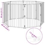 vidaXL Psia brána 8 pcs Čierny 60 x 80 cm Pozinkovaná oceľ – Obrázok 10