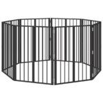 vidaXL Psia brána 8 pcs Čierny 60 x 80 cm Pozinkovaná oceľ – Obrázok 2